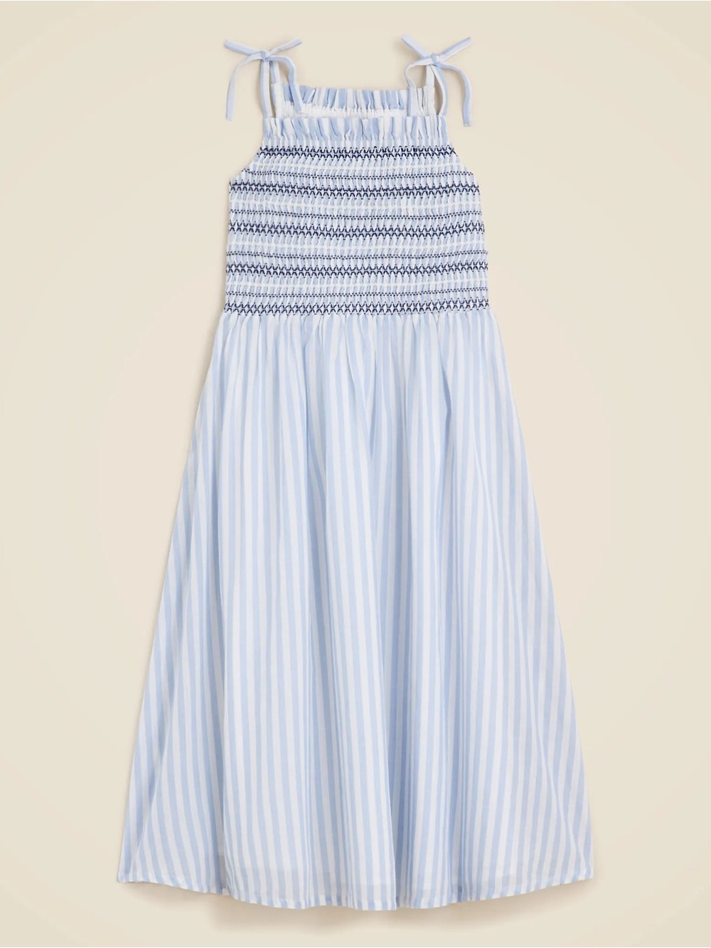 Crewcuts Girls' Smocked Maxi dress in Stripe